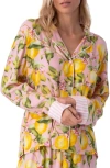 PJ SALVAGE IN BLOOM BUTTON-UP PAJAMA TOP