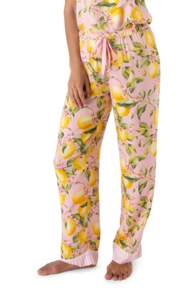 Pj Salvage In Bloom Pyjama Trousers In Lemon Rose