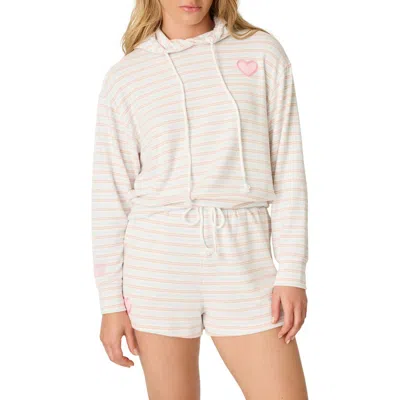 Pj Salvage J'adore Amour Stripe Hoodie In Multi