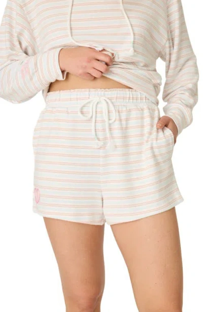 Pj Salvage Jadore Amour Striped Shorts In Metallic