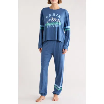 Pj Salvage Jersey Graphic Pajamas In Blue