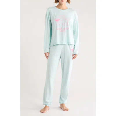 Pj Salvage Jersey Graphic Pajamas In Blue