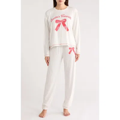 Pj Salvage Jersey Graphic Pajamas In White