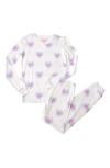 Pj Salvage Unisex Peace & Love Pajama Set - Little Kid, Big Kid In Ivory