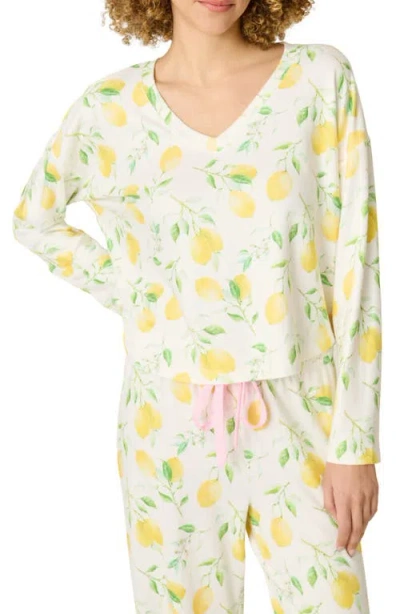 Pj Salvage La Dolce Spritz Long Sleeve Pajama Top In Multi