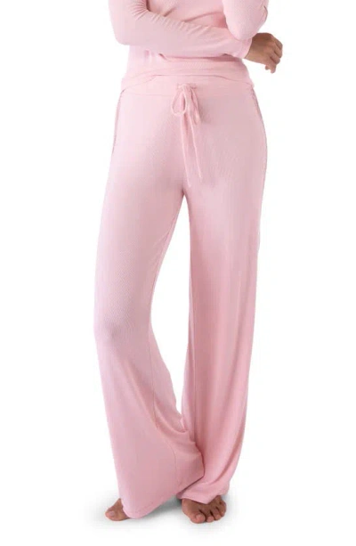 Pj Salvage Lace Trim Pyjama Trousers In Pink Rose