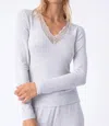 Pj Salvage Lacey Basics Long Sleeve Top In Cloud Grey