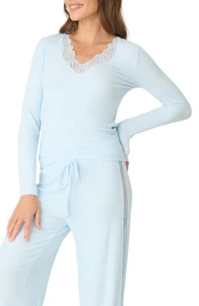 Pj Salvage Lacey Basics Stretch Modal Pajama Top In Blue Haze