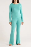 Pj Salvage Lacey Jade Long Pajamas In Green