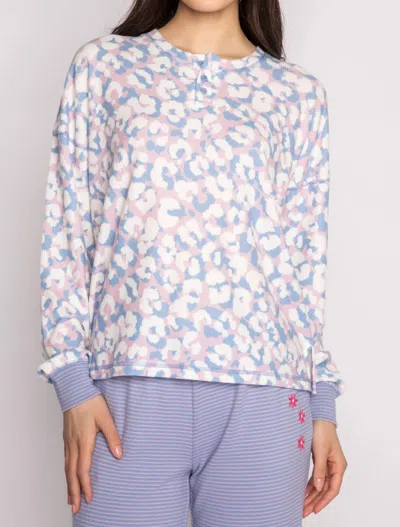 Pj Salvage Leopard Is My Happy Long Sleeve Top In Ivory In Multi