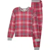 Pj Salvage Let's Get Toasty Plaid Peachy Jersey Pajamas In Red