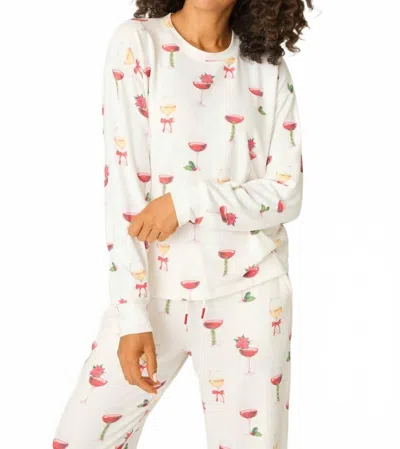 Pj Salvage Lets Get Toasty Long Sleeve Pajama Top In Ivory In White