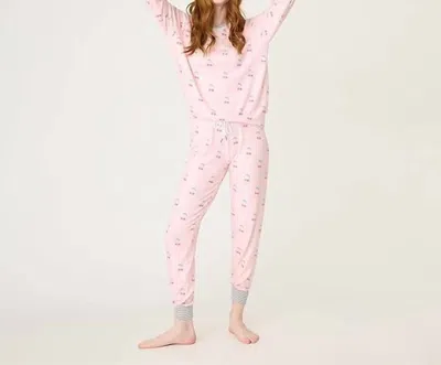 Pj Salvage Life Is Sweet As Cherries Pajama Set In Ballet Pink