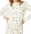 Pj Salvage Lime And Sunshine Long Sleeve Top In Ivory In Multi