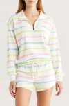 Pj Salvage Limes Sunshine Stripe Full Zip Hoodie In Multi In Multi