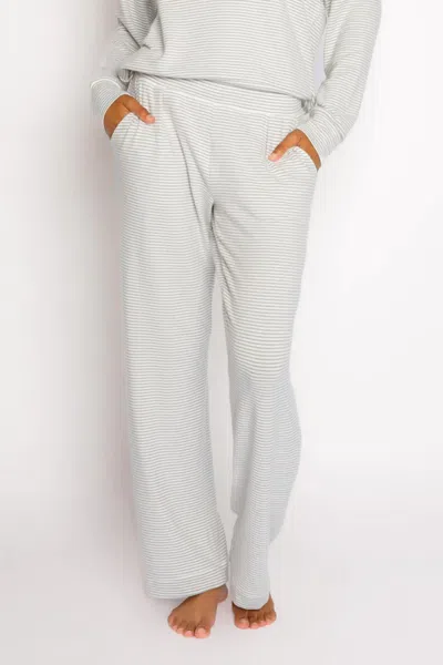 Pj Salvage Live Life Gratefully Pant In Light Grey In White