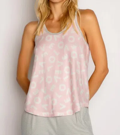 Pj Salvage Live Life Gratefully Tank Top In Pink Dream In Multi
