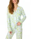 Pj Salvage Long Sleeve Beautiful Life Pj Top In Electric Lime In Multi