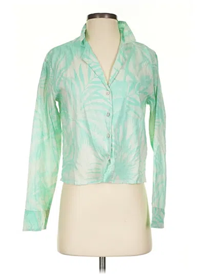 Pre-owned Pj Salvage Long Sleeve Blouse In Green
