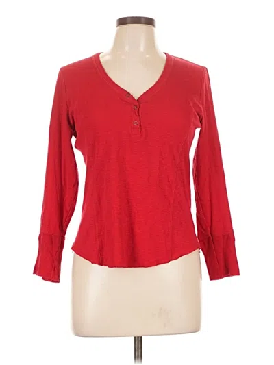 Pre-owned Pj Salvage Long Sleeve Blouse In Red