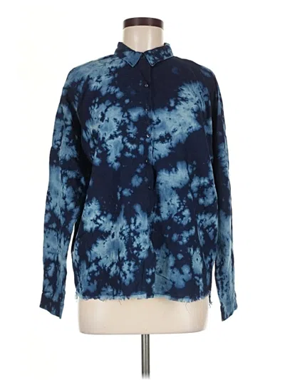 Pre-owned Pj Salvage Long Sleeve Button Down Shirt In Blue