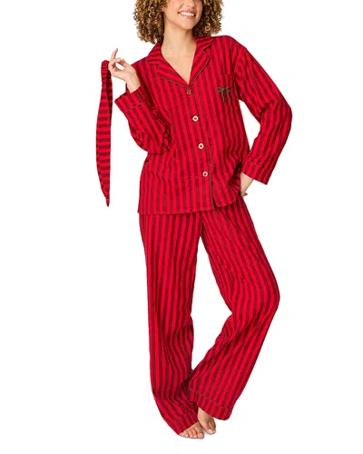 Pj Salvage Long Sleeve Cotton Flannel Pajama Set In Red