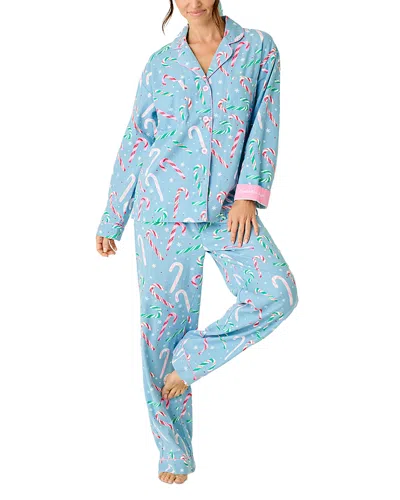 Pj Salvage Long Sleeve Cotton Flannel Pajama Set In Snowdrift
