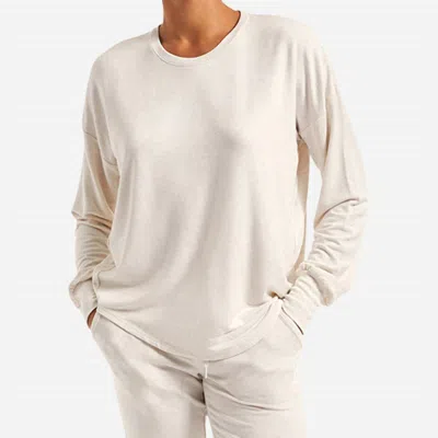 Pj Salvage Long Sleeve Essential Top In Oatmeal In White