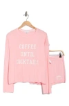 Pj Salvage Long Sleeve Graphic T-shirt & Shorts Pajamas In Pink