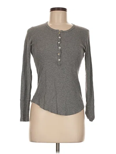 Pre-owned Pj Salvage Long Sleeve Henley Shirt In Gray