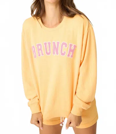Pj Salvage Long Sleeve Mimosa Sweatshirt In Orange Crush