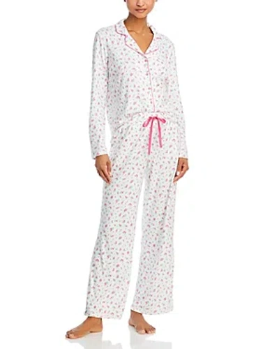 Pj Salvage Long Sleeve Printed Pyjama Set In Ivory