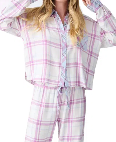 Pj Salvage Long Sleeve Seeing Stripes Top In Ivory In White