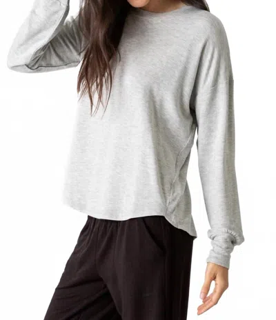 Pj Salvage Long Sleeve Short Essentials Pajama Set In Heather Grey In Gray