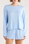 Pj Salvage Long Sleeve Top & Boxer Shorts Pajamas In Blue