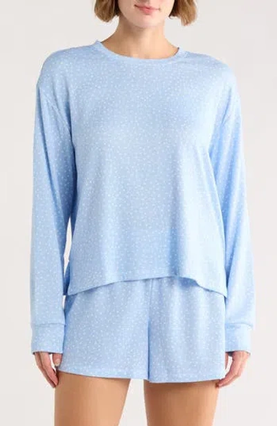 Pj Salvage Long Sleeve Top & Boxer Shorts Pajamas In Blue