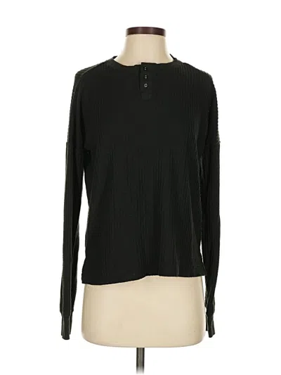 Pre-owned Pj Salvage Long Sleeve Top Black Crew Neck Tops
