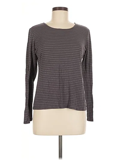Pre-owned Pj Salvage Long Sleeve Top Gray Crew Neck Tops