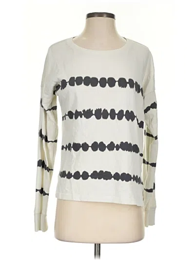 Pre-owned Pj Salvage Long Sleeve Top Ivory Boatneck Tops