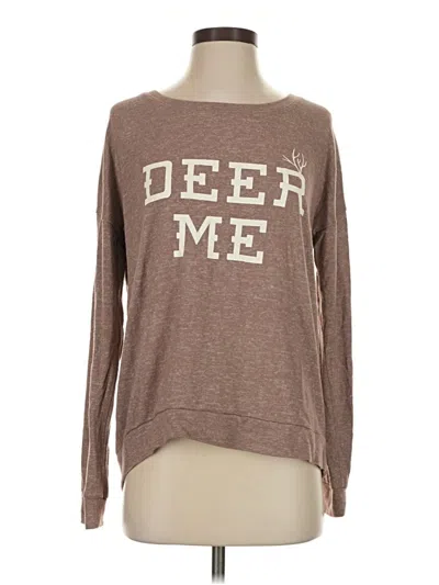 Pre-owned Pj Salvage Long Sleeve T-shirt In Brown