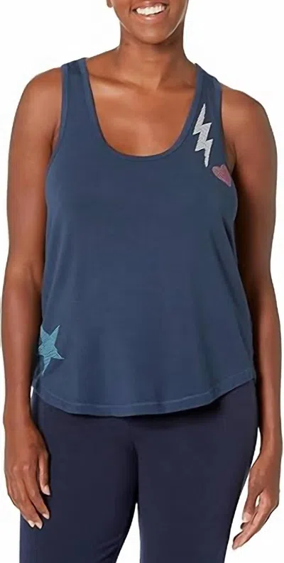 Pj Salvage Loungewear Stoney State Of Mind Tank In Navy In Blue