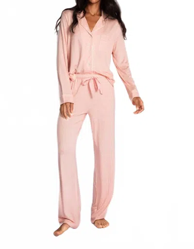 Pj Salvage Love And Lace Pajama Set In Pink Tint