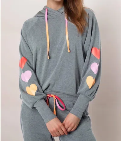 Pj Salvage Love In Color Hoodie In Heather Charcoal In Gray