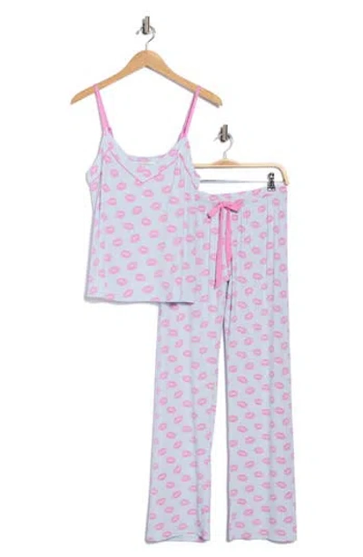 Pj Salvage Lovely Dreams Lipstick Print Pajamas In Blue