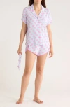 Pj Salvage Lovely Dreams Short Pajamas & Headband Set In Blue