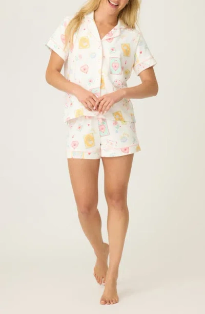 Pj Salvage Lucky Me Shorts Pajamas In White