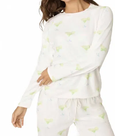 Pj Salvage Margarita Mama Spicy Sips Long Sleeve Top In Ivory In White