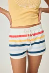 Pj Salvage Maritime Lounge Stripe Shorts In Multi In Yellow