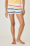 Pj Salvage Maritime Lounge Stripe Shorts In Multi In Ivory