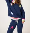Pj Salvage Marshmallow Star Party Top In Navy